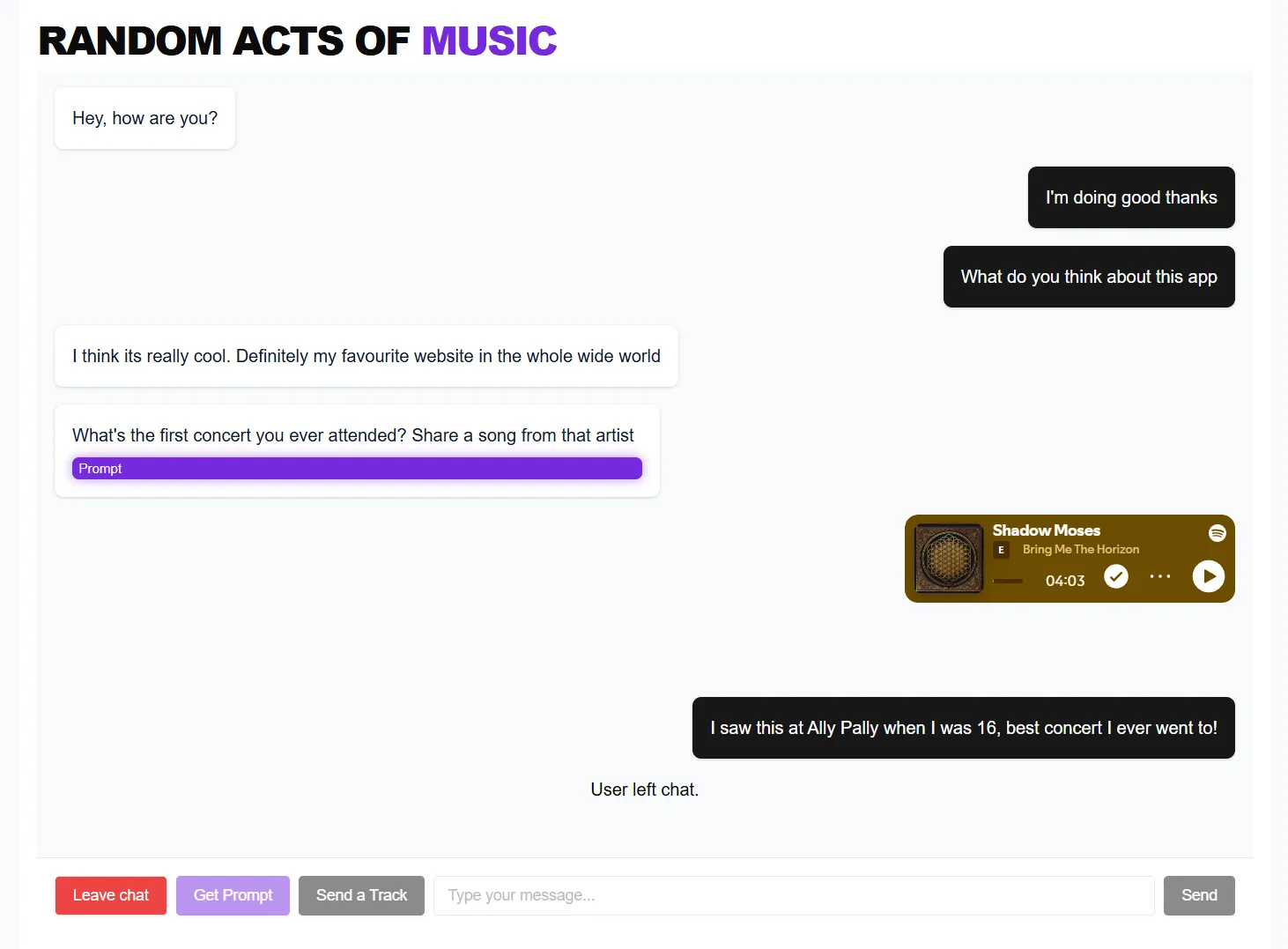 Real-time Chatroom for Music Lovers